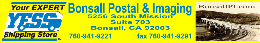 Bonsall Postal & Imaging banner -- link back to home page